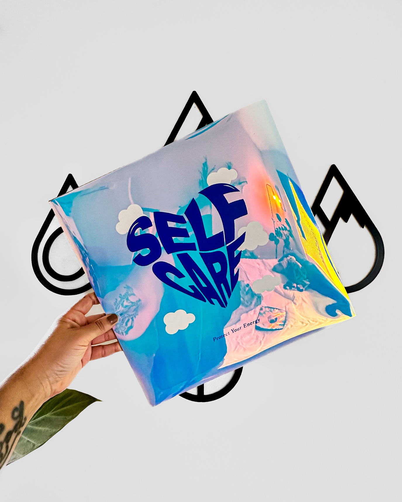 SELF CARE: 12x12 Holographic Print
